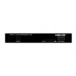 NEXIS 4 Port 4K HDMI Splitter (4:2:0) with USB Charger