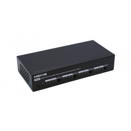 4K60 4 IN 4 OUT HDMI Matrix Switcher with Audio / HDR10+ support